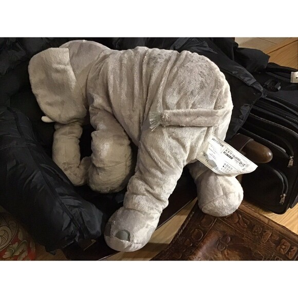 IKEA Large Plush Elephant ~19"x19" DISCONTINUED Grey Soft Toy - Picture 10 of 10